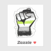 Agender Protest Fist Aufkleber (Blatt)