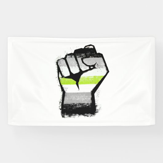 Agender Protest Fist Banner (Horizontal)