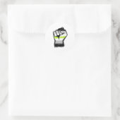 Agender Protest Fist Runder Aufkleber (Tasche)