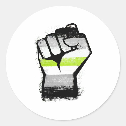 Agender Protest Fist Runder Aufkleber (Vorderseite)