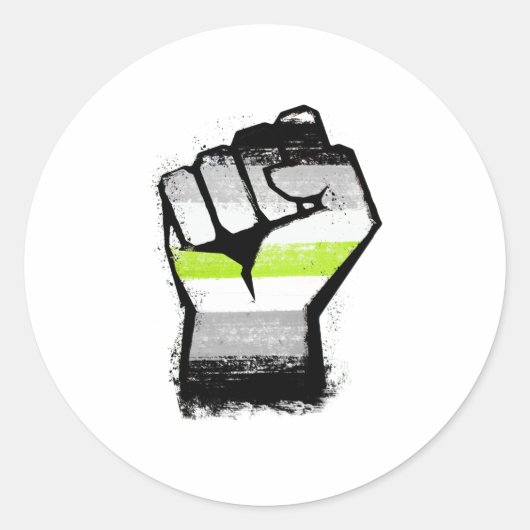 Agender Protest Fist Runder Aufkleber (Vorderseite)