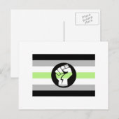 Agender-Protestflagge Postkarte (Vorne/Hinten)
