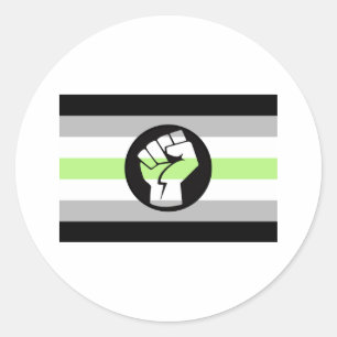 Agender-Protestflagge Runder Aufkleber
