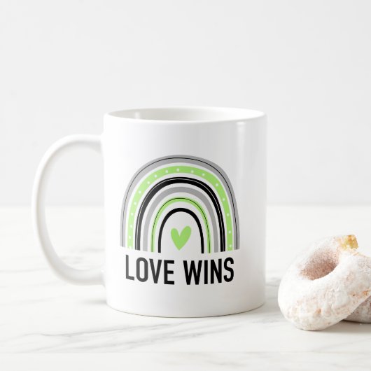 Agender Rainbow Liebe gewinnt Kaffeetasse (Mit Donut)