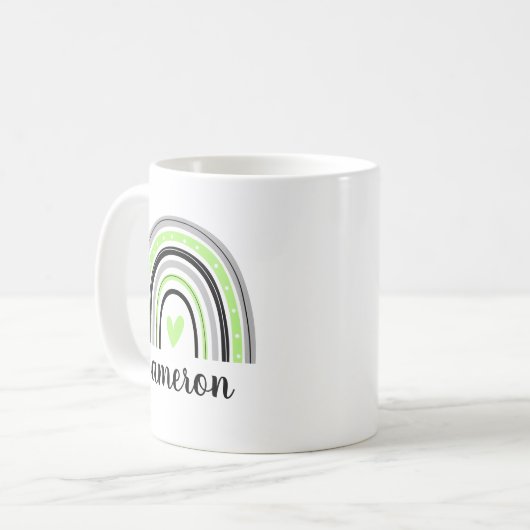 Agender Rainbow Personalisiert Kaffeetasse (Vorderseite Links)