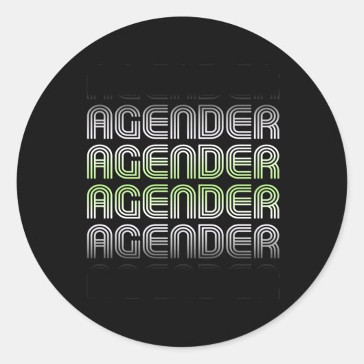 Agender Retro Pride Runder Aufkleber (Vorderseite)