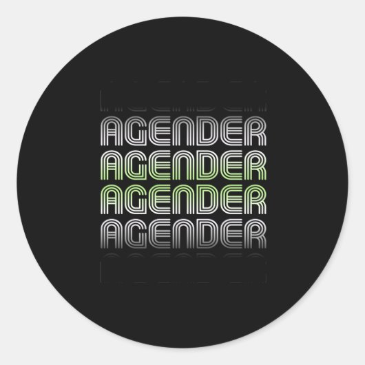 Agender Retro Pride Runder Aufkleber (Vorderseite)