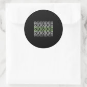 Agender Retro Pride Runder Aufkleber (Tasche)