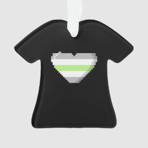 Agender Stolz-8-Bitpixel-Herz Ornament