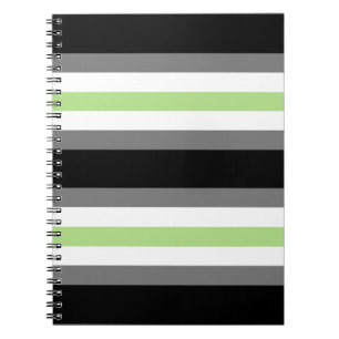 Agender-Stolz, LGBTQ-Stolz, Schwarz Grau und Grün Notizblock