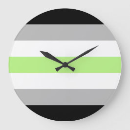 Agender-Stolzflagge – Agender-Identität LGBTQIA+ Große Wanduhr