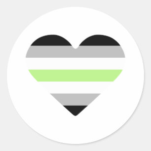 Agender-Stolzflagge Herz Runder Aufkleber