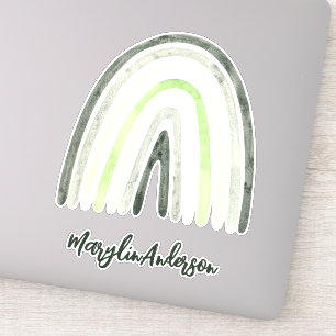 AGENDER WATERCOLOR RAINBOWS LGBTQ CUSTOM MONOGRAMM AUFKLEBER