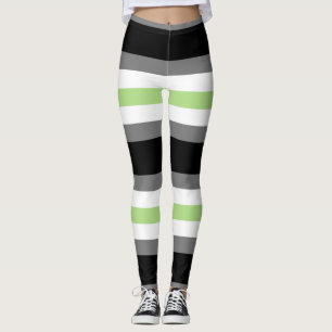 Agenderstolz, LGBTQ-Stolz, Schwarz-Grau und Grün Leggings