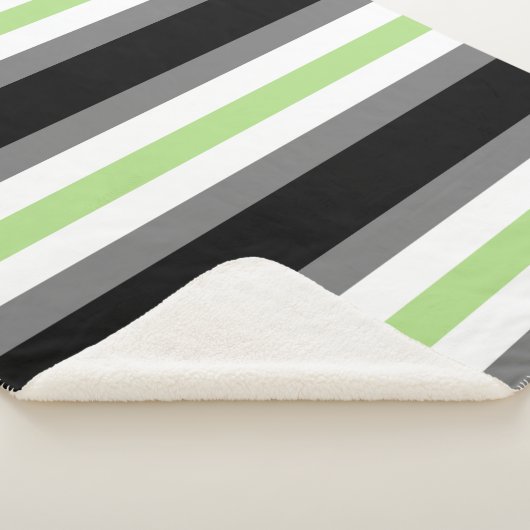 Agenderstolz, LGBTQ-Stolz, Schwarz-Grau und Grün Sherpadecke (3/4)
