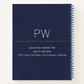 Agent-blaues Notebook mit Flugzeug Notizblock (Rückseite)