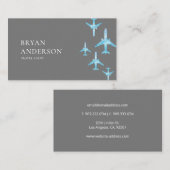 Agent Blue Watercolor Flugzeuge Visitenkarte (Vorne/Hinten)