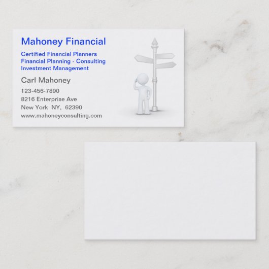 Agent der Finanzberatung Visitenkarte (Vorne/Hinten)