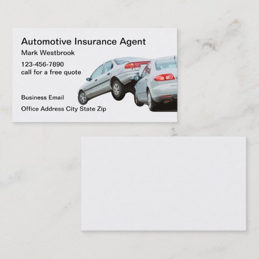 Agent der Kfz-Versicherung Visitenkarte (Vorne/Hinten)