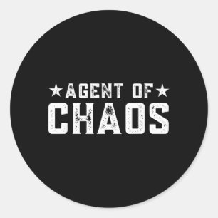 Agent des Chaos _ Lustiger Humor Witz Sarkastische Runder Aufkleber
