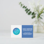 Agent des Kundenservice | Call Center Phone Icon Visitenkarte (Stehend Vorderseite)