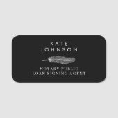 Agent-Feather Quill-Logo für die Signatur von Schw Namensschild (Vorderseite)