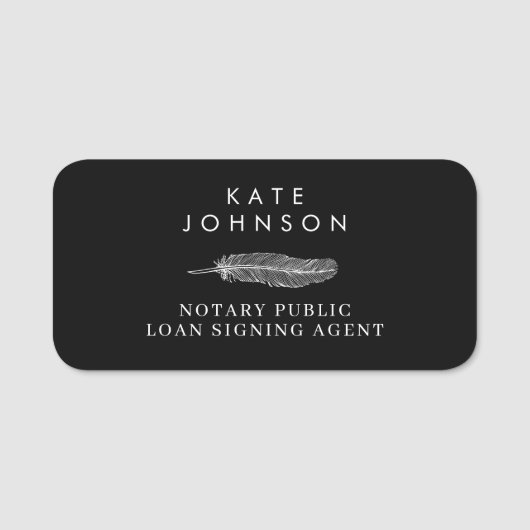 Agent-Feather Quill-Logo für die Signatur von Schw Namensschild (Vorderseite)