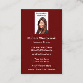 Agent-Fotovorlagen-Visitenkarten Visitenkarte (Vorderseite)