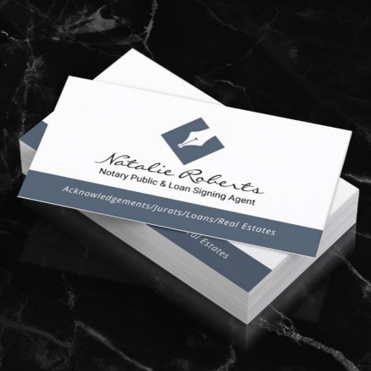 Agent für die Signatur von öffentlichen Pen-Logos Visitenkarte