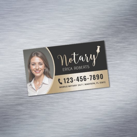 Agent für Notar-Mobilfunk-Signatur Modernes Foto Magnetische Visitenkarte (Beispiel)