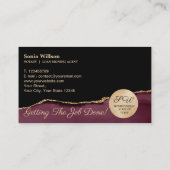 Agent für Notar- und Kreditsignierung Visitenkarte (Rückseite)