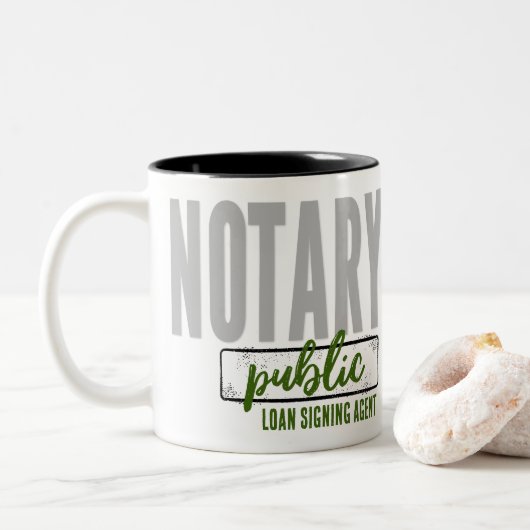 Agent für Notare-Kreditsignierung Zweifarbige Tasse (Mit Donut)