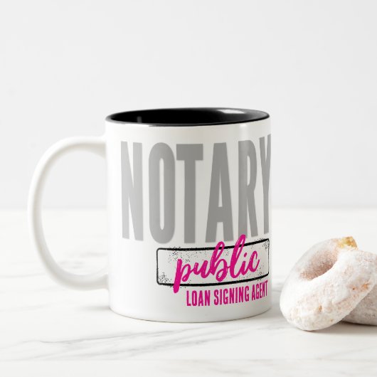 Agent für Notare-Kreditsignierung Zweifarbige Tasse (Mit Donut)