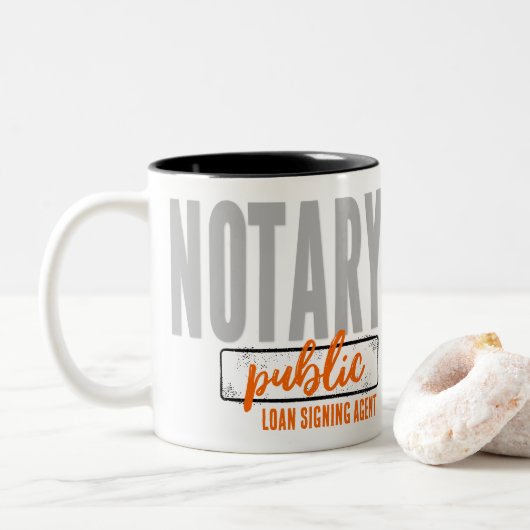 Agent für Notare-Kreditsignierung Zweifarbige Tasse (Mit Donut)