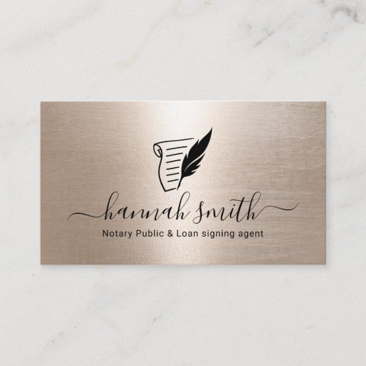 Agent für Notare-Mobilfunk-Signatur Elegant Gold Visitenkarte (Vorderseite)