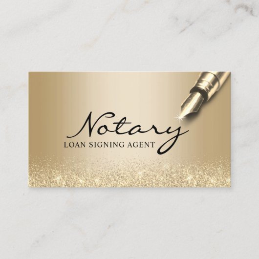 Agent für Notariatsdarlehen - Moderner Gold Visitenkarte (Vorderseite)