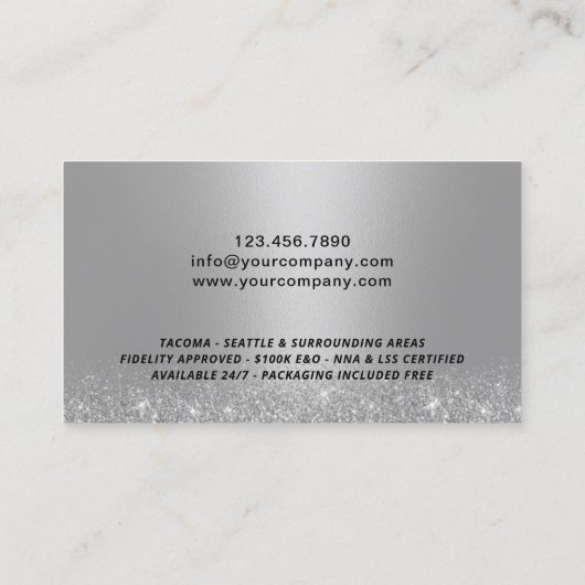 Agent für Notariatsdarlehen Modernes Blue Foto Visitenkarte (Rückseite)