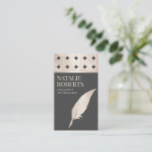 Agent für Notariatskredite Geometric Gold Quill Pe Visitenkarte (Stehend Vorderseite)
