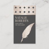 Agent für Notariatskredite Geometric Gold Quill Pe Visitenkarte (Vorderseite)