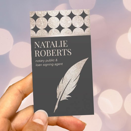 Agent für Notariatskredite Geometric Gold Quill Pe Visitenkarte