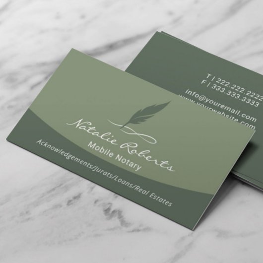 Agent für Notariatsleihe - Quill-Logo-Seite Grün Visitenkarte