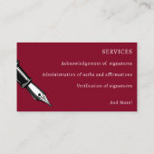 Agent für öffentliche Leihsignaturen für mobile No Visitenkarte (Rückseite)