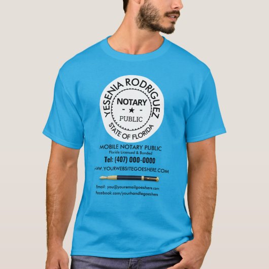 Agent für öffentliche Mobilkredite Blue T-Shirt (Vorderseite)