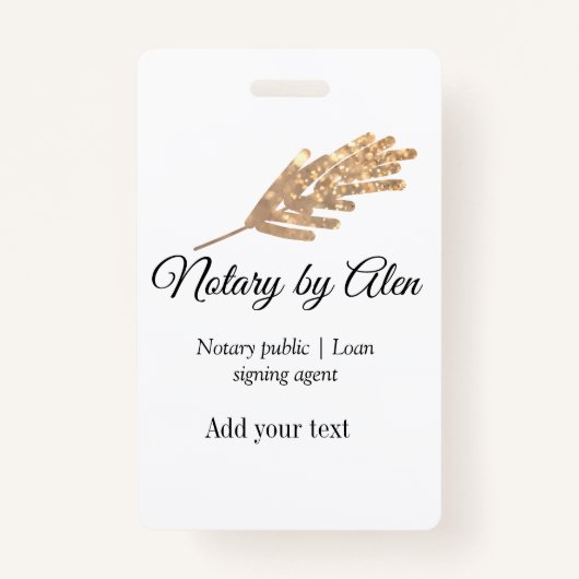 Agent für öffentliche Notare-Darlehen hinzufügen Ausweis (Vorderseite)