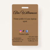 Agent für öffentliche Notare-Darlehen hinzufügen Ausweis (Rückseite)