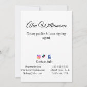 Agent für öffentliche Notare-Darlehen hinzufügen Einladung (Rückseite)