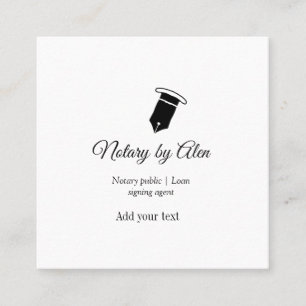 Agent für öffentliche Notare-Darlehen hinzufügen Quadratische Visitenkarte