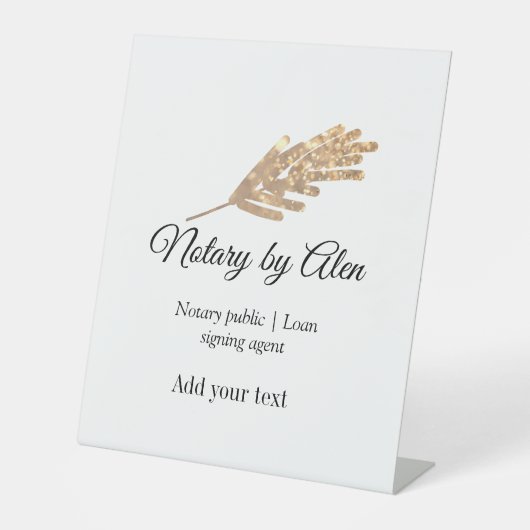 Agent für öffentliche Notare-Darlehen hinzufügen Sockelschild (Vorderseite)