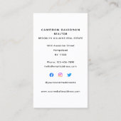 Agent für vertikale Echtzeit-Anwesen - Social Medi Visitenkarte (Rückseite)