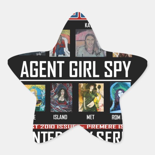 AGENT GIRL SPY Stern-Aufkleber (Vorderseite)